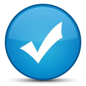 Validation icon special cyan blue round button Stock Illustration