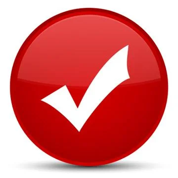 Validation icon special red round button Stock Illustration