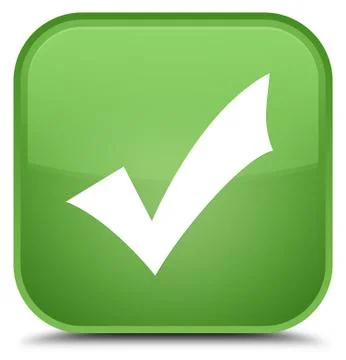 Validation icon special soft green square button Stock Illustration