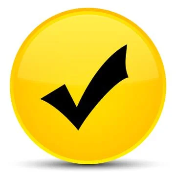 Validation icon special yellow round button Stock Illustration