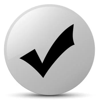 Validation icon white round button Stock Illustration