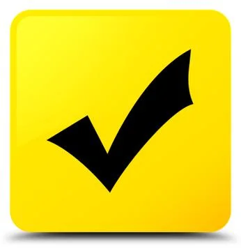 Validation icon yellow square button Stock Illustration