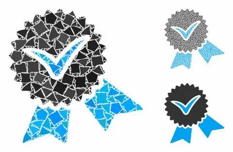 Validation seal Composition Icon of Ragged Elements Stock Illustration