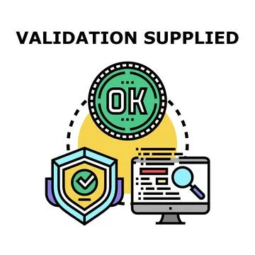 Validation supplied process with security shield Stock Illustration