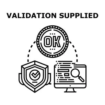 Validation supplied process with security shield Stock Illustration