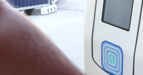 Validation of a ticket card for passage through train turnstiles in Paris on Stock-Footage 343883968