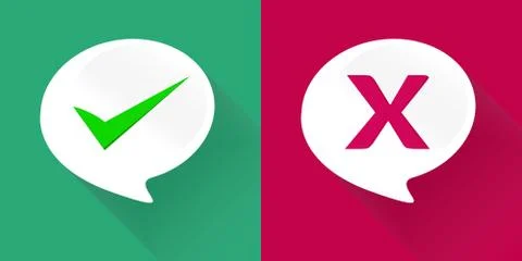 Validation on white bubble quote speech long shadow style. Stock Illustration