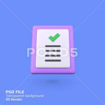 Validity Data isolated 3d render icon illustration PSD Template