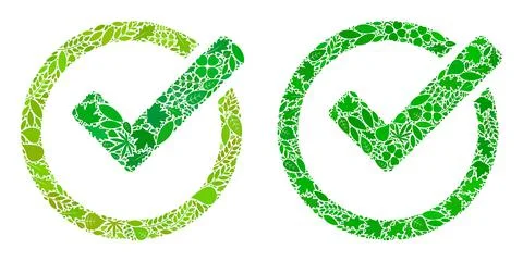 Validity Icon Ecology Composition of Herbal Items Stock Illustration
