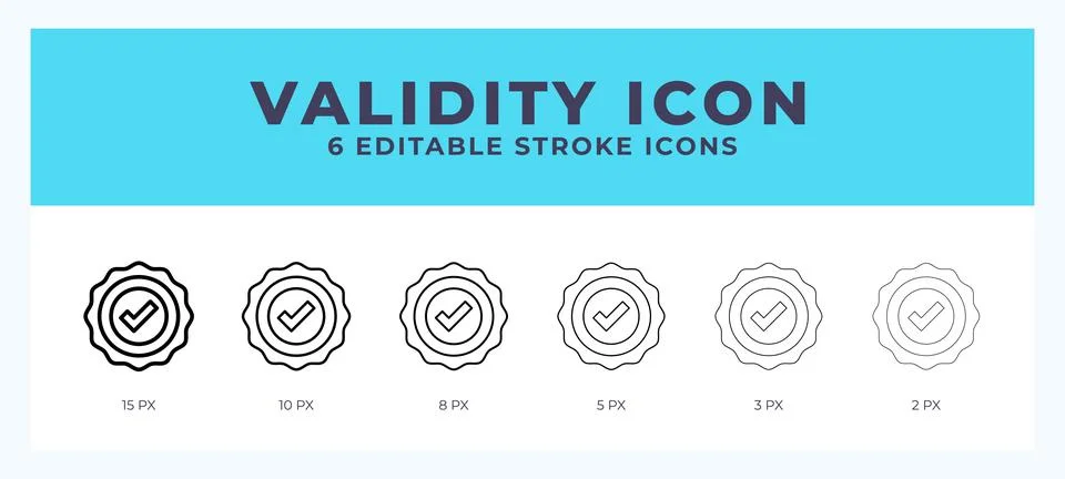 Validity line icon symbol. Logo. Icon vector illustration with editable strok Stock Illustration