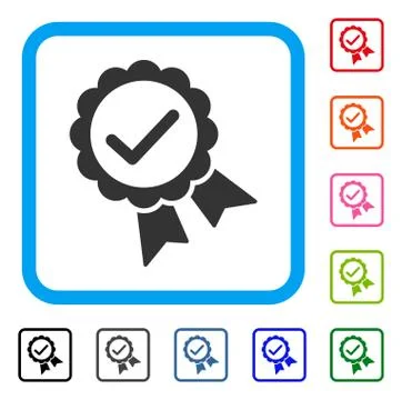 Validity Seal Framed Icon Stock Illustration
