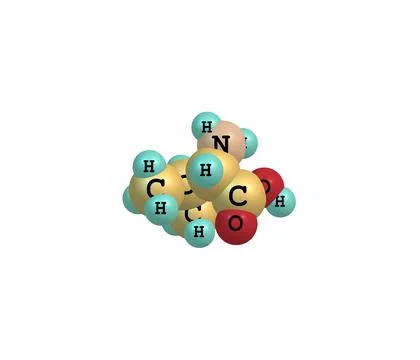Valine molecule isolated on white Stock Illustration