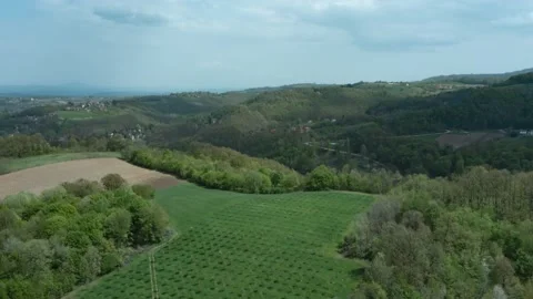 Valjevo Mountains Hyper lapse Time Lapse over plum plantation Video stock 188348749