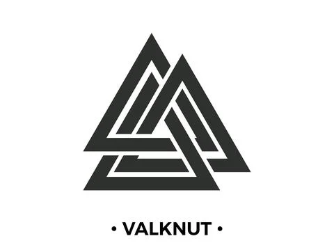 Valknut is a nordic symbol, an interweaving of three worlds. Sign of the god Stock Illustration