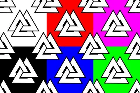 Valknut seamless pattern.. Stock Illustration