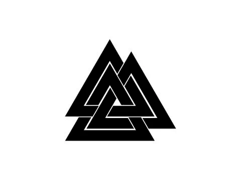 Valknut is a symbol of the world's end of the tree Yggdrasil. Sign of the god Stock-Illustration