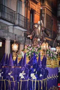 VALLADOLID, SPAIN - Mar 28, 2018: 28/03/2018 - Valladolid: Holy week processi Stock Photos