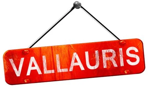 Vallauris, 3D rendering, a red hanging sign Stock Illustration
