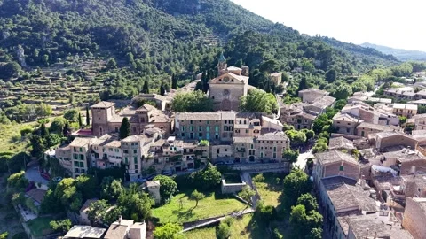 Valldemossa Fly In Stock Footage 343573757
