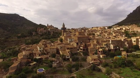 Valldemossa village in the Mountains. Stock Footage 71281167