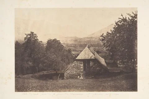 Valle d'Argels prs de la ferme de Despourreins. St-Sauveur 1853 Joseph Vigi.. Stock Illustration