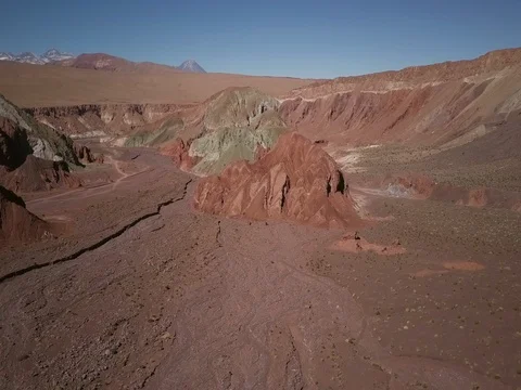 Valle de Arco Iris aerial in Chile Stock Footage 83295751