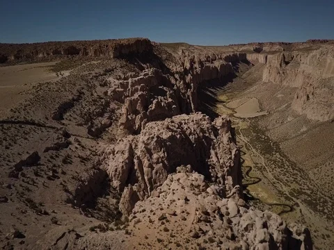 Valle de las Rocas canyon in Bolivia from the air Stock Footage 83290542