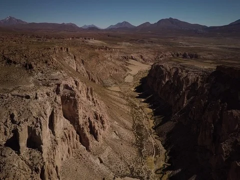 Valle de las Rocas canyon in Bolivia from the air Stock Footage 83290655