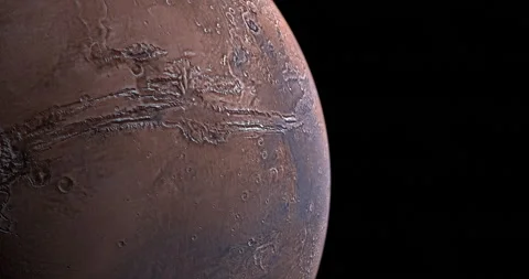 Valles Marineris on Mars Planet Stock Footage 273038095