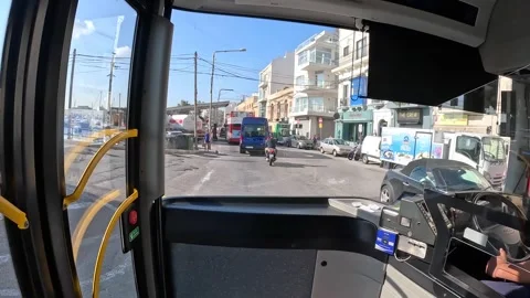 Valleta, Malta - 06/01/2024: A time-lapse captured from a public bus in Stock Footage 278502357