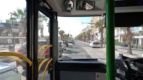 Valleta, Malta - 06/01/2024: View from the front window of a public bus Stock Footage 278636417