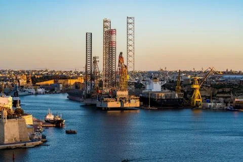 Valleta shipyard in Malta Stock Photos