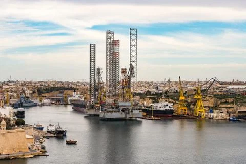 Valleta shipyard in Malta Stock Photos
