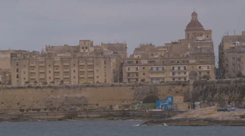 Valletta City from far Stock Footage 65390213