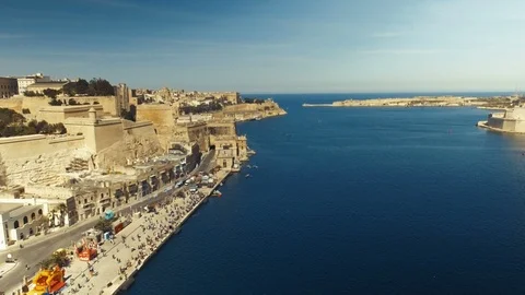 Valletta Harbor, Malta Stock Footage 91096780