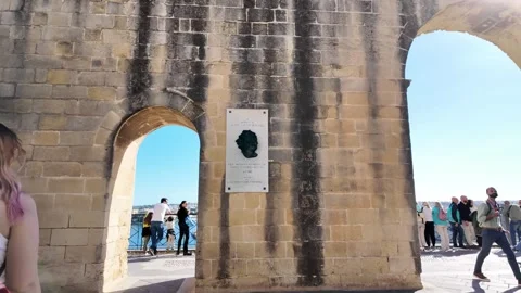 Valletta, Malta 25.11.2024 - Albert Einstein Memorial on the wall of Upper 스톡 동영상 302683877