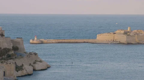 Valletta Malta, Breakwater Stock Footage 65230209