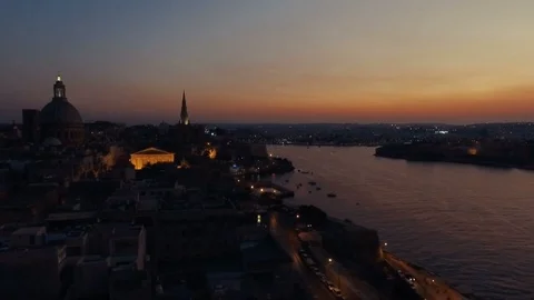 Valletta, Malta in the evening Stock Footage 90901808