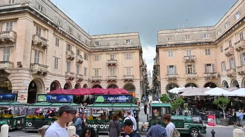 Valletta- Malta: Saint John's Square near the Co- Cathedral museum in downtown Stock Footage 223205388