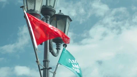 Valletta, Malta Waving Flags Official Logo European Capital of Culture 2018 Stock Footage 84106843