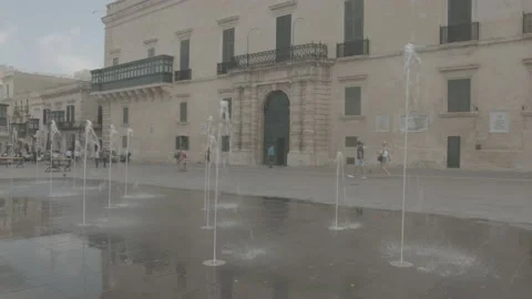 Valletta Square Water Feature Clip2-1-4k Stock Footage 144944690