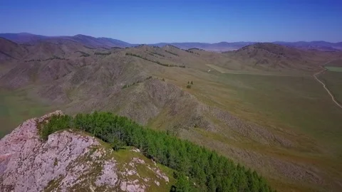Valley and mountain by drone Stock Footage 166481876