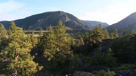 Valley and river tracking Stock Footage 45890359