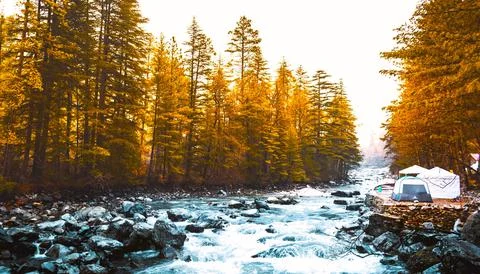 Valley In Autumn Stock Photos