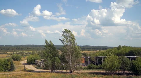 Valley on a background cloudy sky Stock Footage 42127578