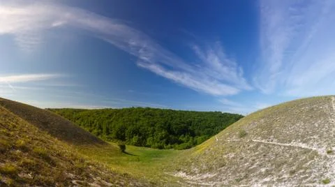 The valley between the hills in the central part of Russia. Foto stock