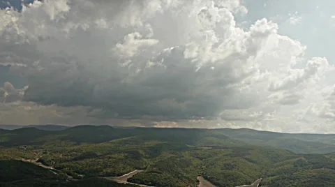Valley with clouds Stock Footage 41864660