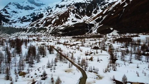 A valley covered with snow Video stock 128750142