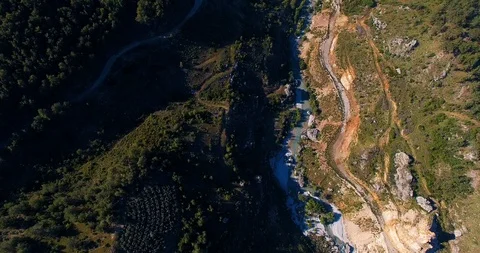 Valley Drone View at Sunset Stock Footage 130083525