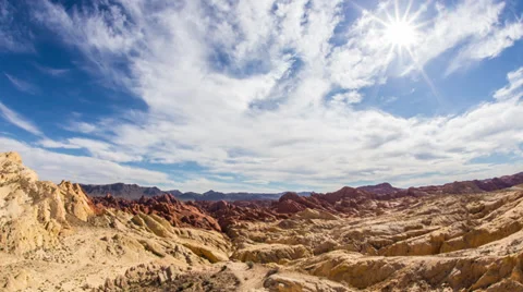 Valley of Fire Burning with Sun in Canyon Stock Footage 37568951